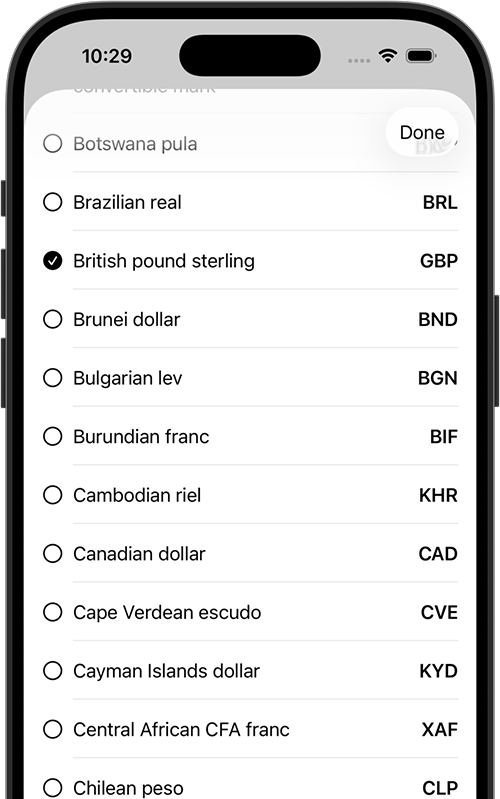 currency SimpleApp interface shown in a real-world use example